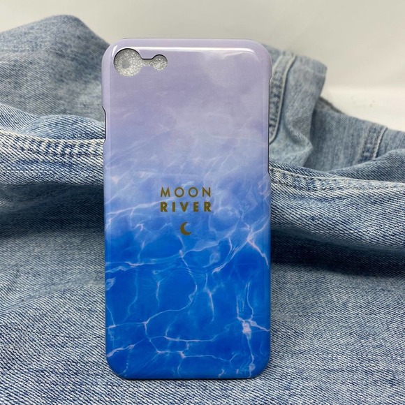 iPhone 6s Case Blue Water Print Gold Cover NEW - Picture 2 of 8